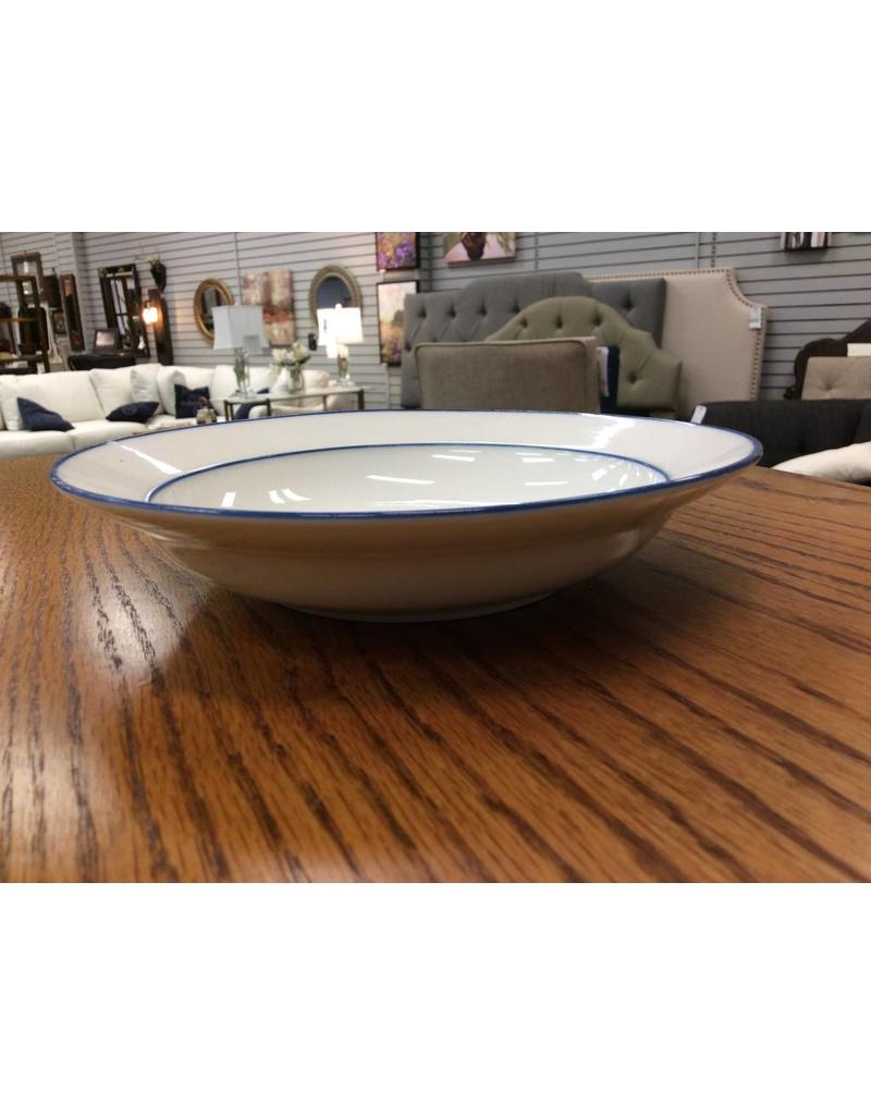 White Bowl w/ blue Trim