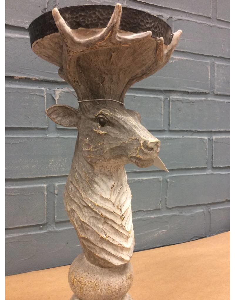 REINDEER PILLAR HOLDER 11"