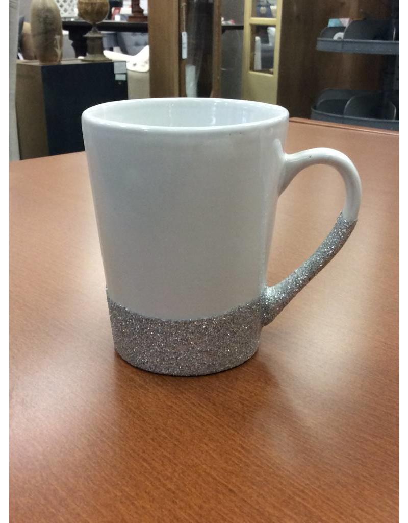 White Glitter Mug