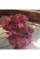 Burlap Hydrangea,   Red (14inch)