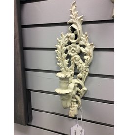 Pair Ornate Metal Wall Sconces