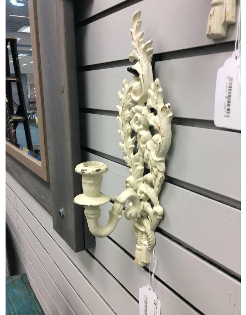 Pair Ornate Metal Wall Sconces