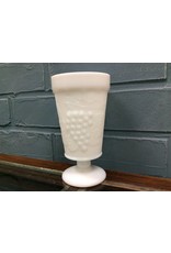 Set of 10 Footed Milk Glass Goblets