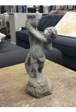 Cement Cherub Candlestick Holder