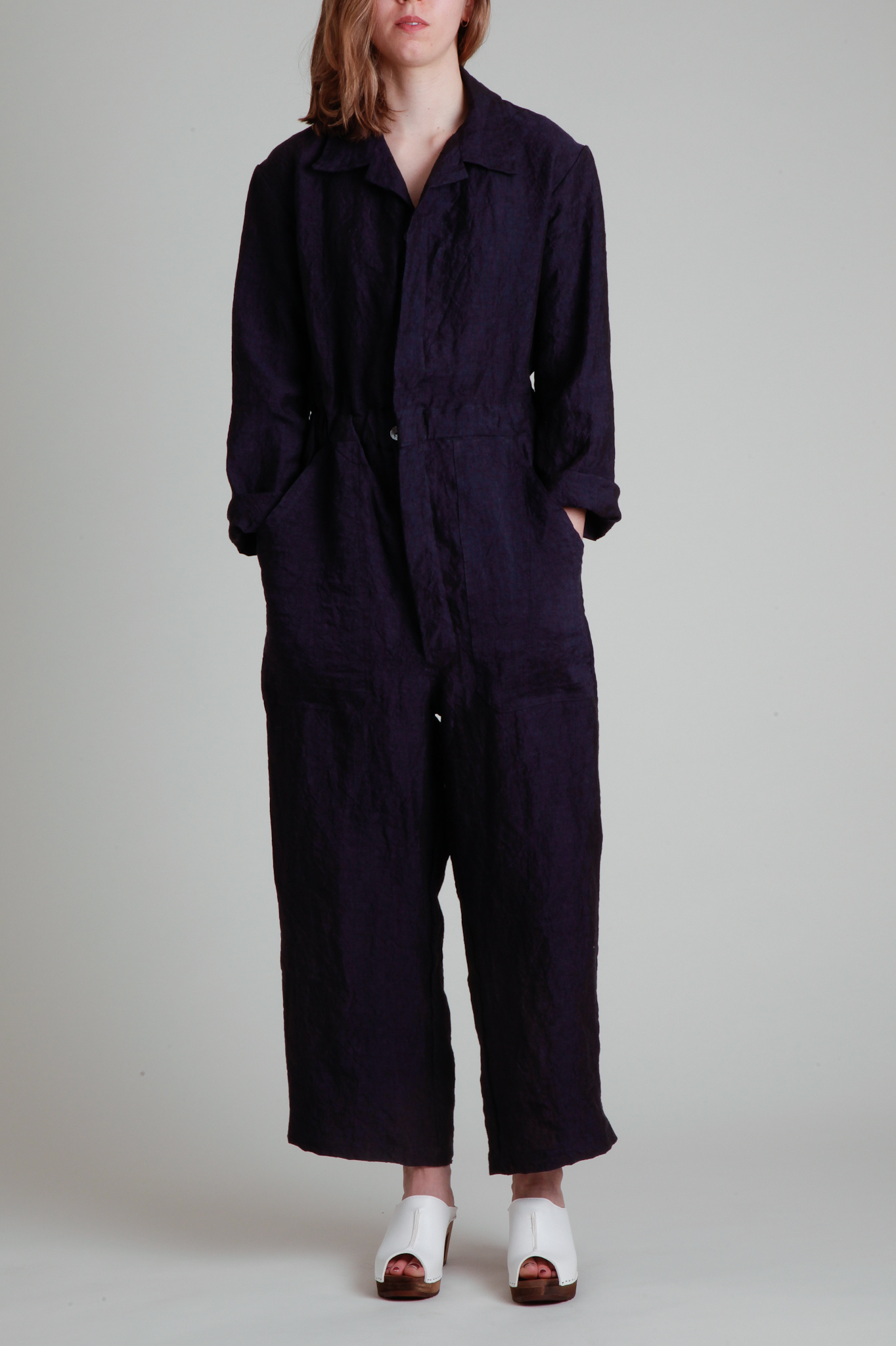 linen jumpsuit long sleeve
