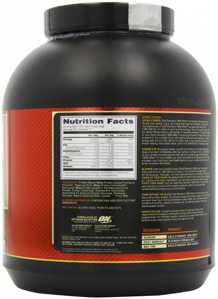Gold Standard Whey Protein Nutrition Information Besto Blog