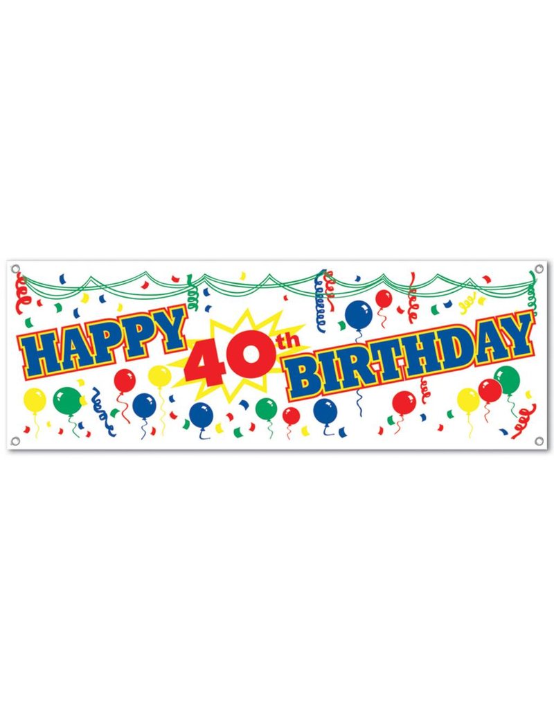 happy 40th birthday banner tribouts party bingo carnival happy 40th birthday banner