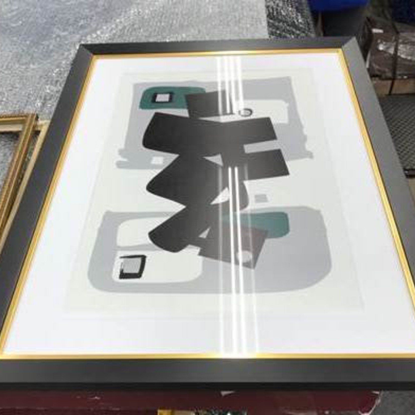 Framed Print on Rag Paper: Modernist Emerald Series #1