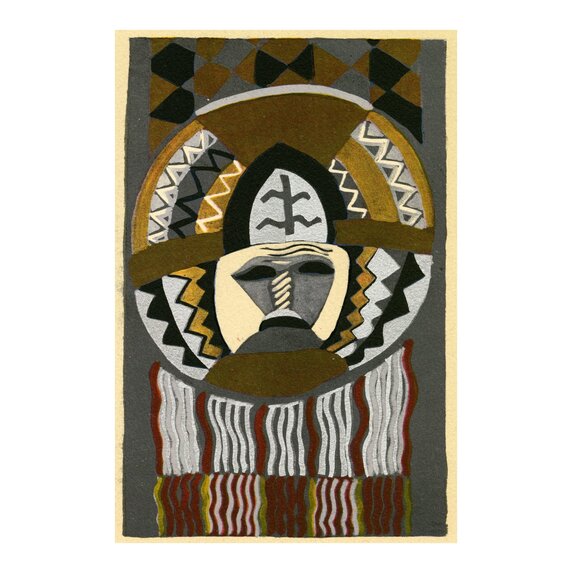Fine Art Print on Rag Paper African Mask by Edouard Benedictus