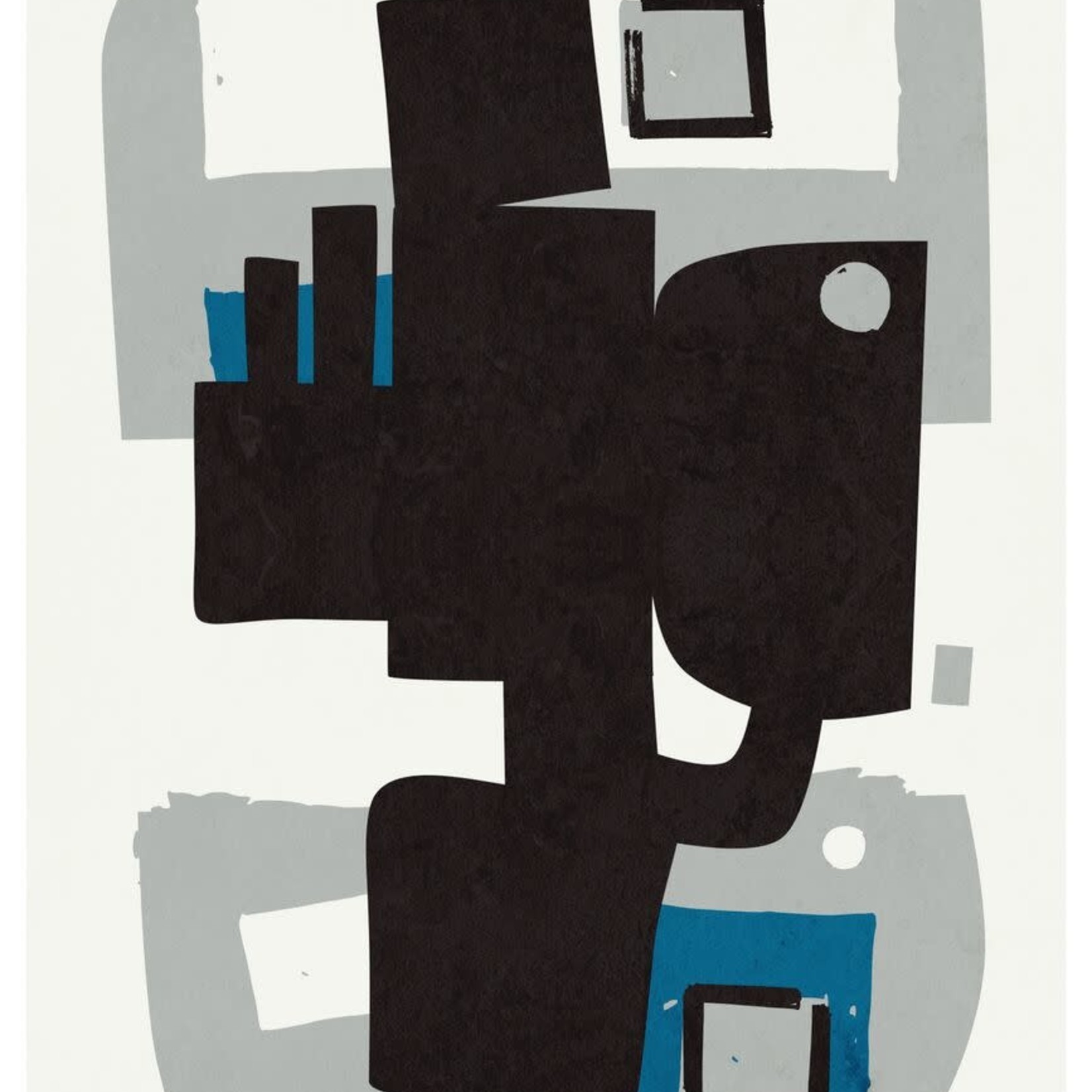 Framed Print on Rag Paper: Modernist Blue Series #4