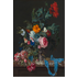 Framed Print on Rag Paper: Flower Still Life with a Timepiece by Willem van Aelst
