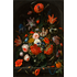 Framed Print on Rag Paper: Flowers in a Glass Vase by Abraham Mignon