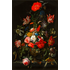 Framed Print on Rag Paper: Flowers in a Metal Vase by Abraham Mignon