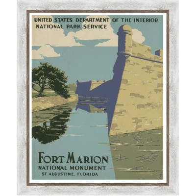 Framed Print on Rag Paper: Fort Marion in St. Agustine Poster by the U.S. Government programs