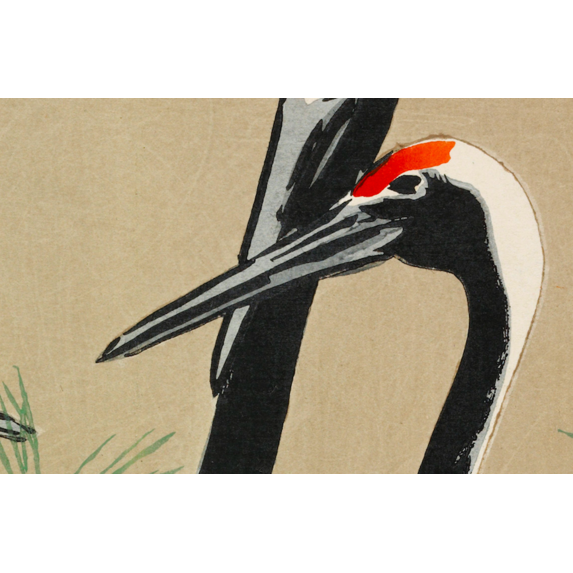 Fine Art Print on Rag Paper Cranes from Momoyogusa by Kamisaka Sekka