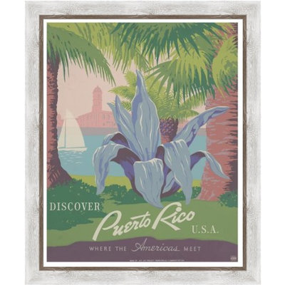 Framed Print on Rag Paper: Discover Puerto Rico Poster by the U.S. Government programs