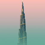 Framed Print on Rag Paper: Tall Series II Burj Khalifa