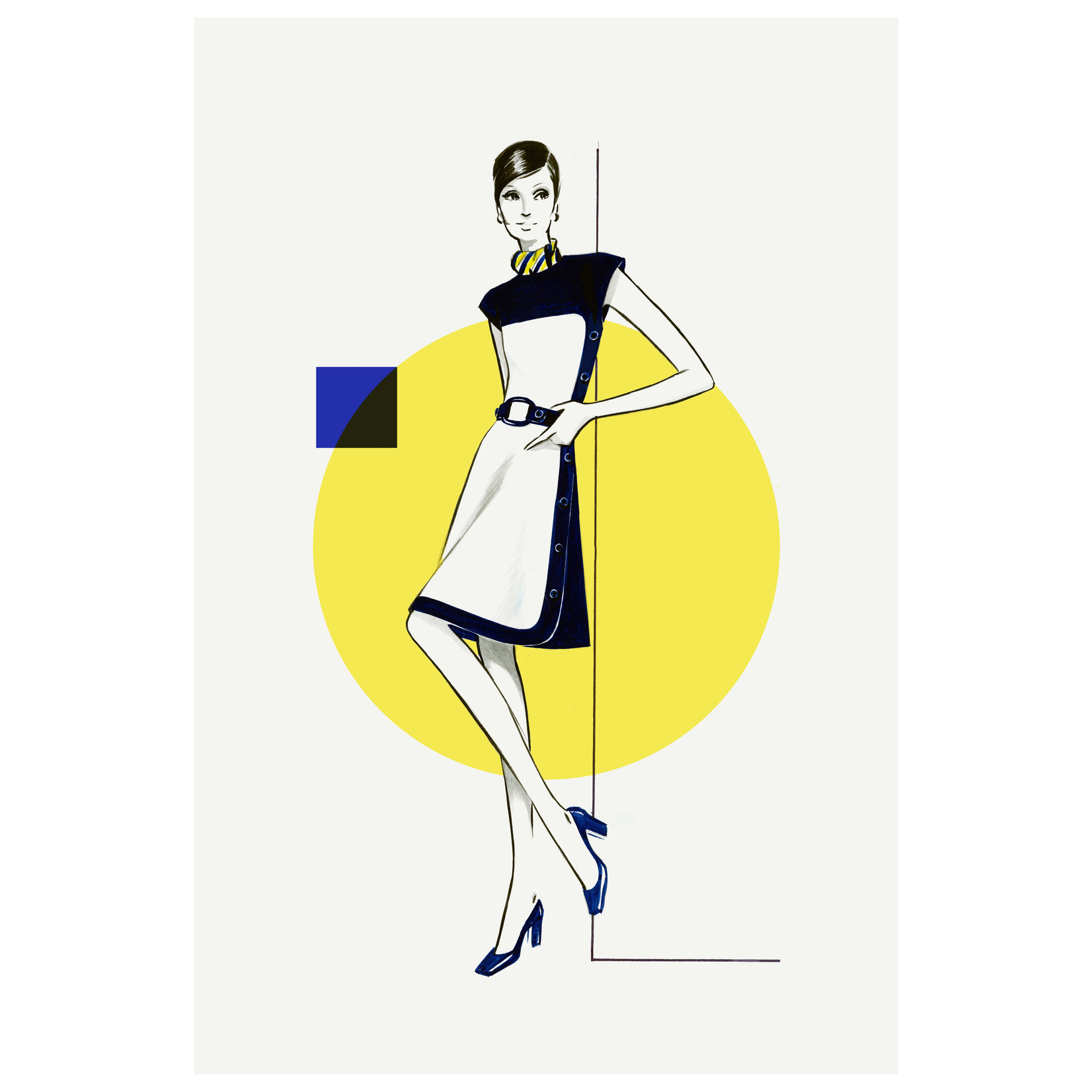 The Picturalist | Fine Art Prints on Paper Yellow & Blue Vintage Sketches 60S