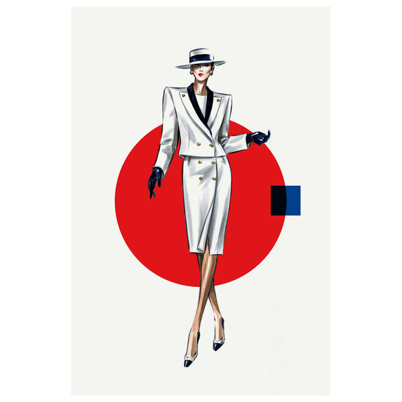 The Picturalist | Fine Art Prints on Paper Red Dot White Look Fashion Vintage Sketches 80S