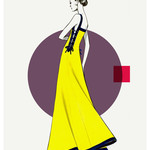 Framed Print on Rag Paper: Side Yellow Dress