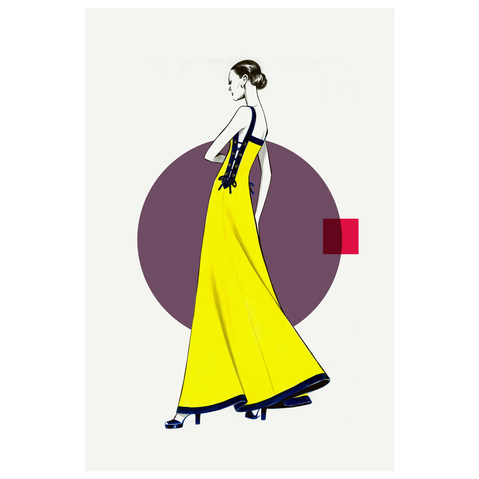 The Picturalist | Fine Art Prints on Paper Side Yellow Dress  Fashion  80S