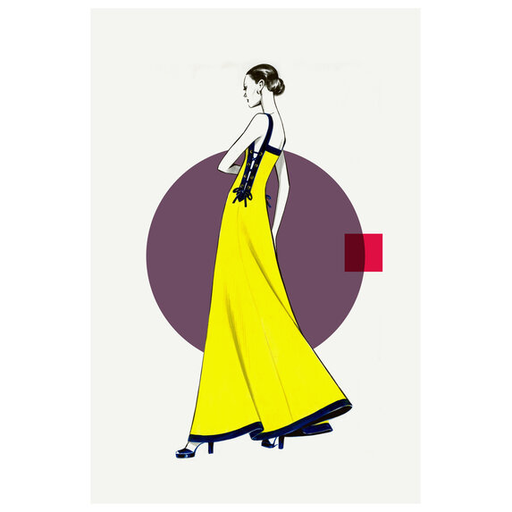 The Picturalist | Fine Art Prints on Paper Side Yellow Dress  Fashion  80S