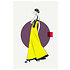 Fine Art Print on Rag Paper Side Yellow Dress  Fashion  80S
