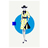 Fine Art Print on Rag Paper Yellow Dots & Blue Dress Fashion Vintage Sketches 60S 2