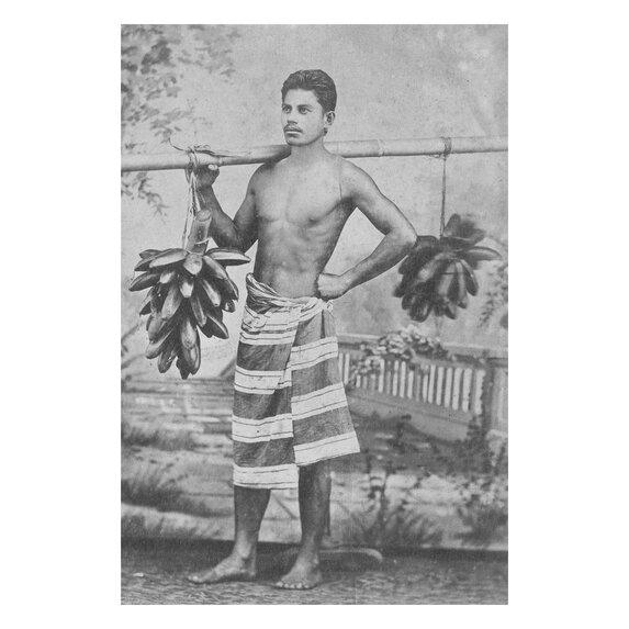 Fine Art Print on Rag Paper Vintage Tahitian Fruit Vendor