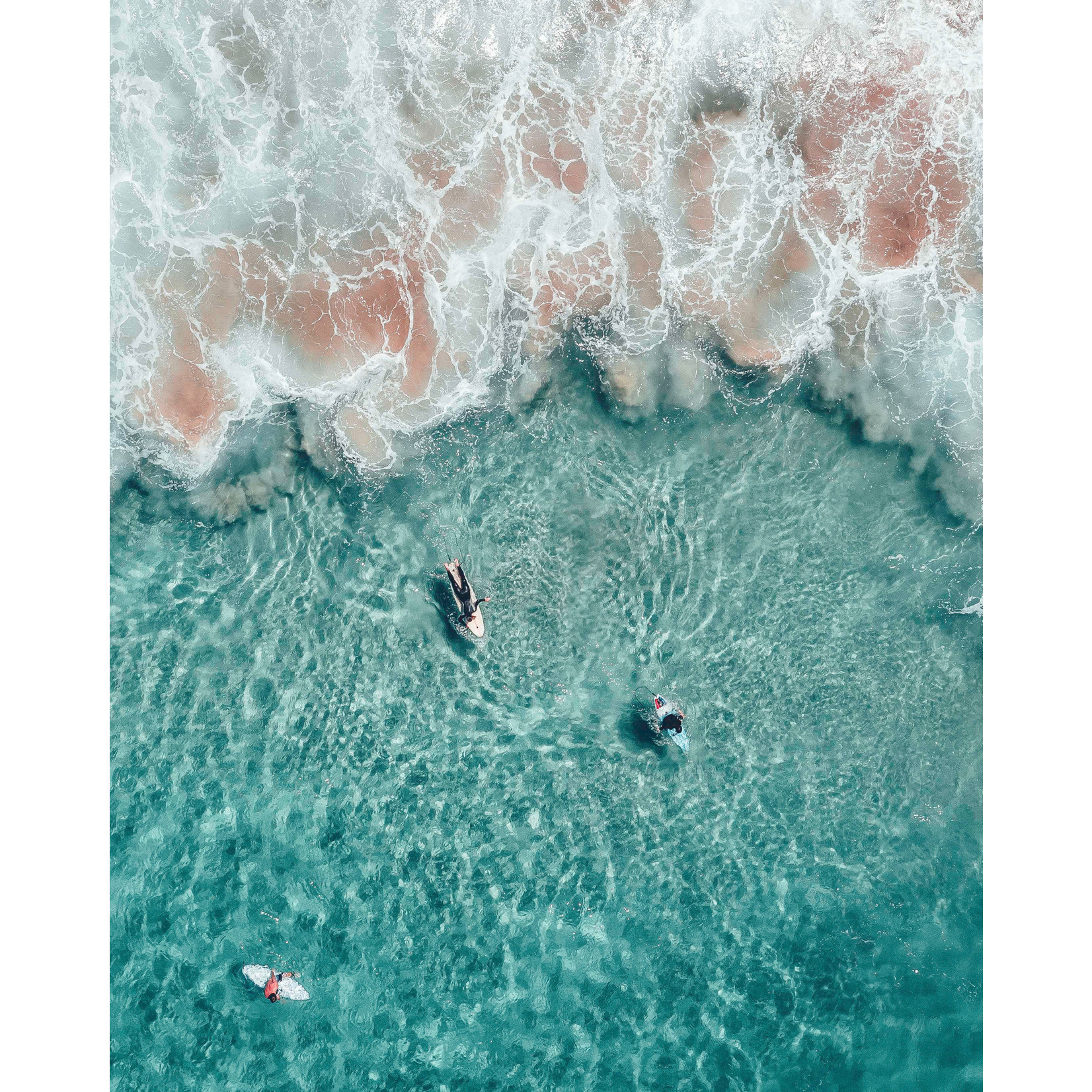 Framed Print on Rag Paper: Surf in Tahiti by A. Krowitz