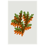 Facemount Metal Prints Coral in Green and Orange