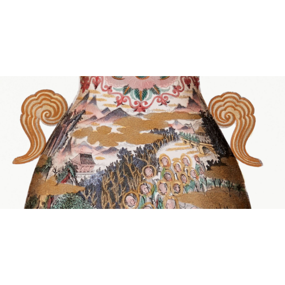 The Picturalist | Fine Art Prints on Paper Chinese Vase in Gold and Pink Print on Paper