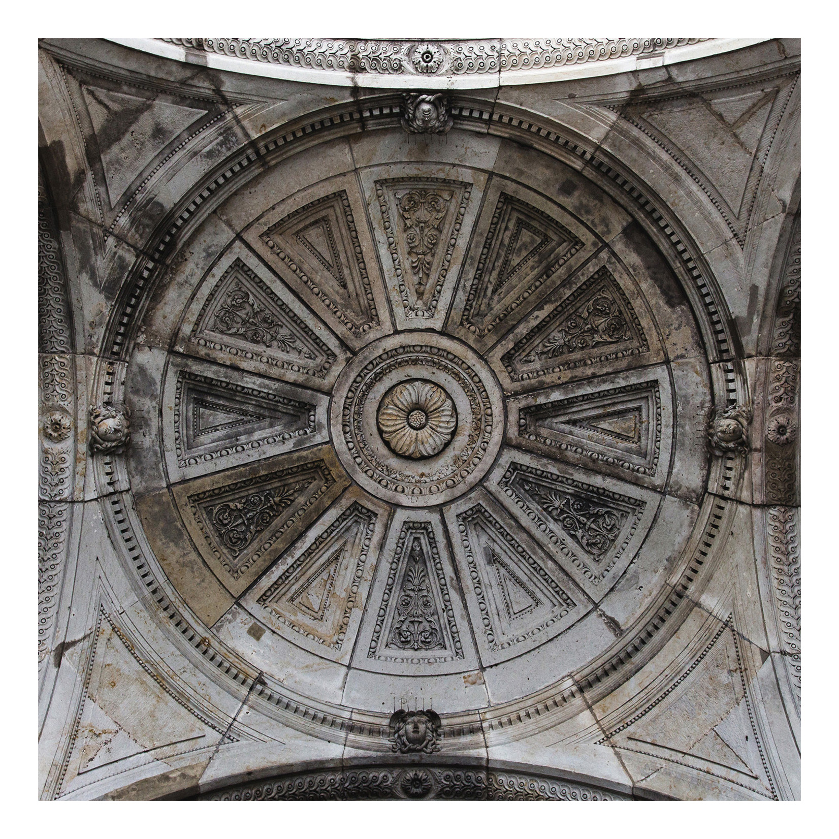 Fine Art Print on Rag Paper Stone Carved Dome