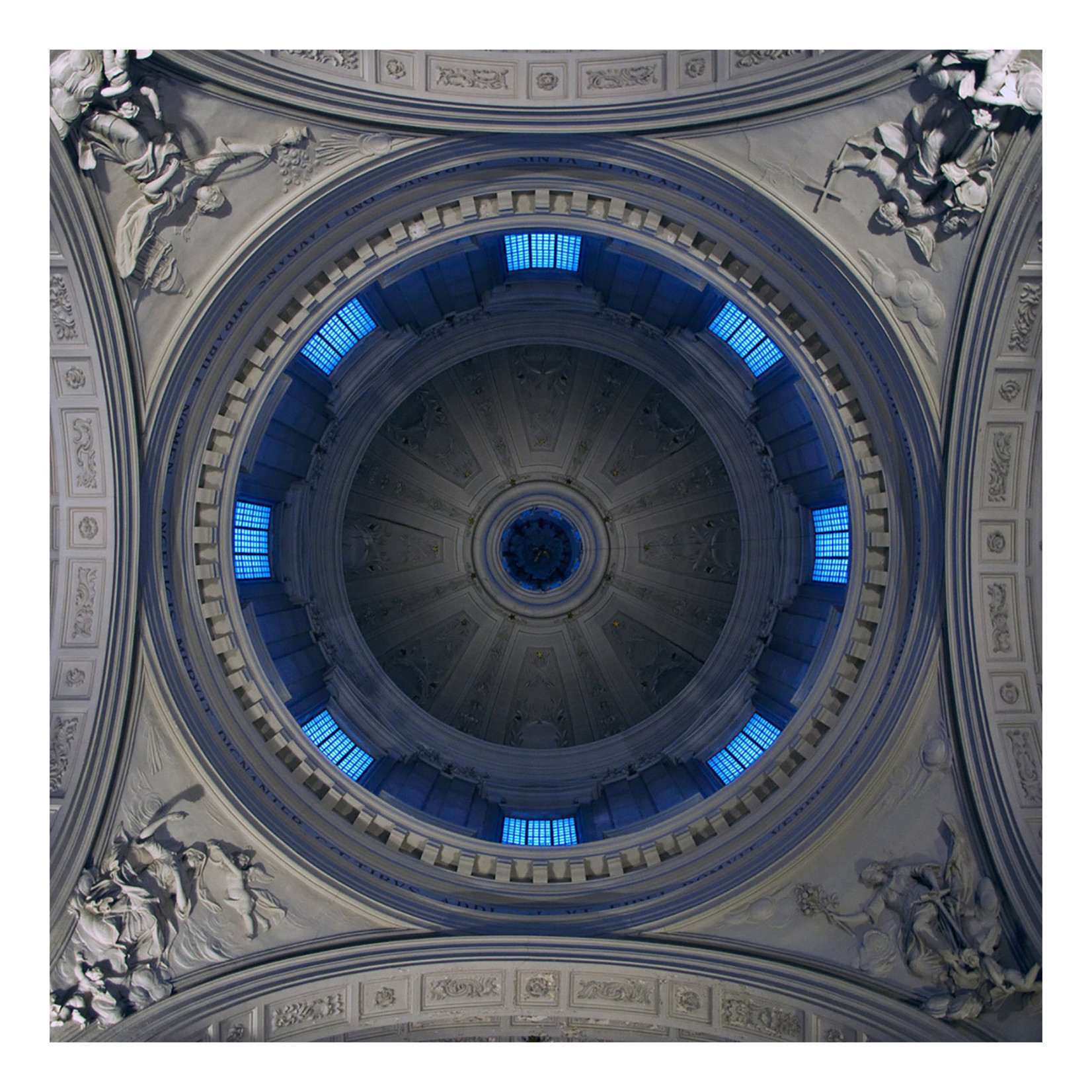 Fine Art Print on Rag Paper Blue and Grey Dome