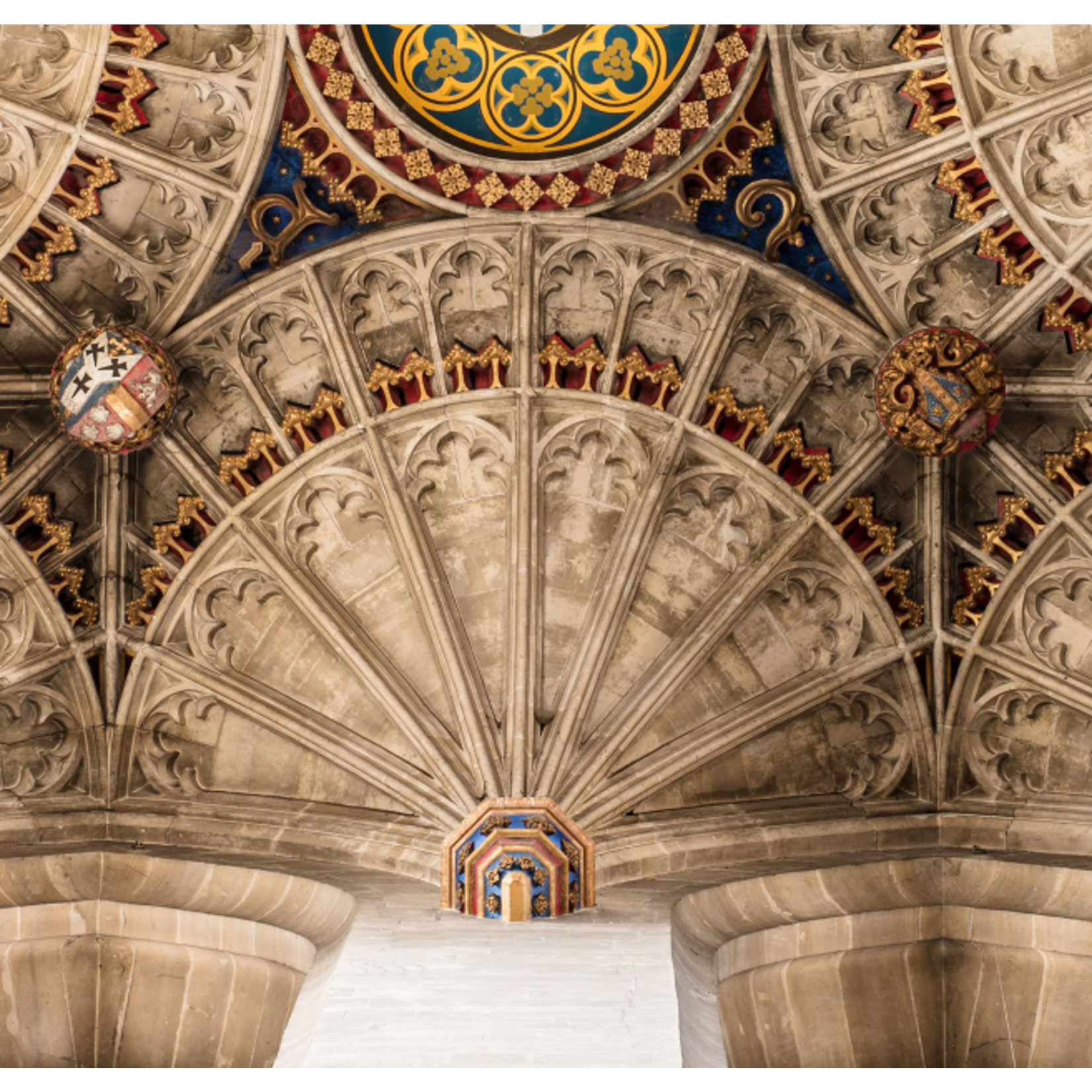 Fine Art Print on Rag Paper Arched Dome at the Canterbury Cathedral in Kent, UK.