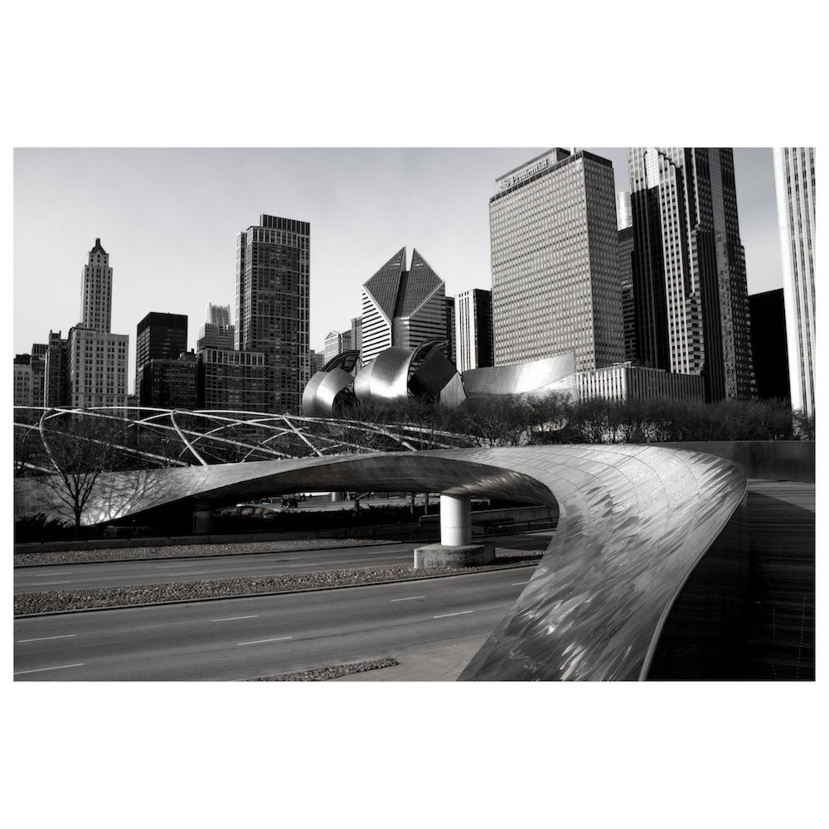 Framed Print on Rag Paper: Frank Gehry's Bridge at Millenium Park by Ugo Shirvanian