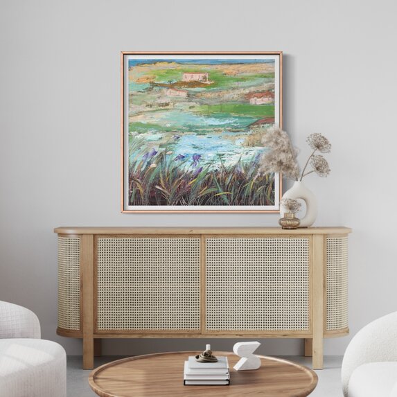 Framed Print on Rag Paper: By the Sea by Ljubica Hajduka