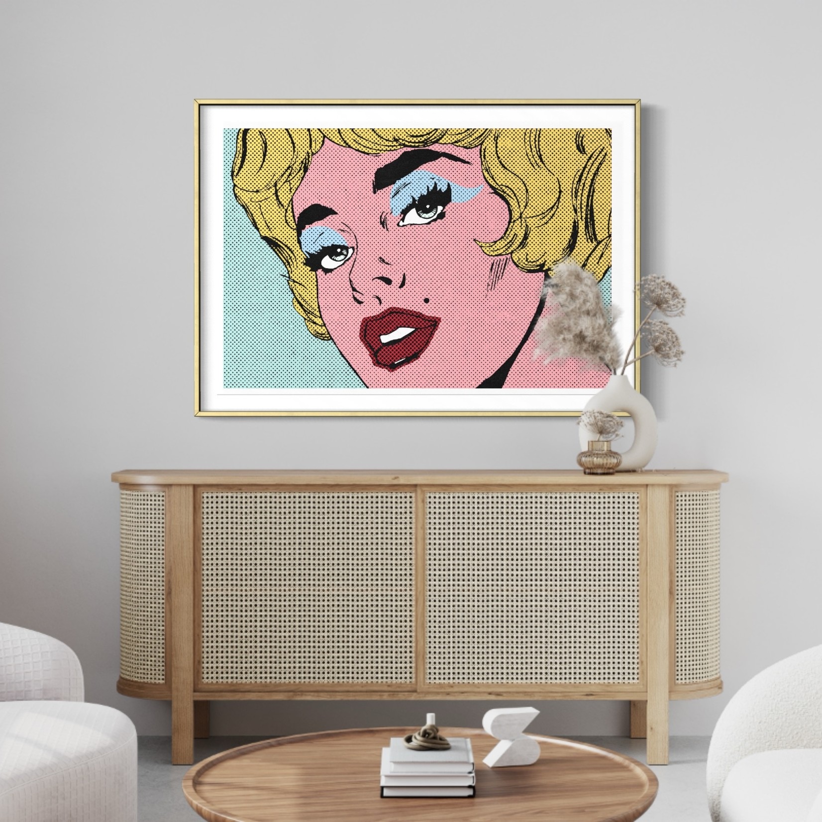 Framed Print on Rag Paper: Pop Blondie by Franz Kovalski