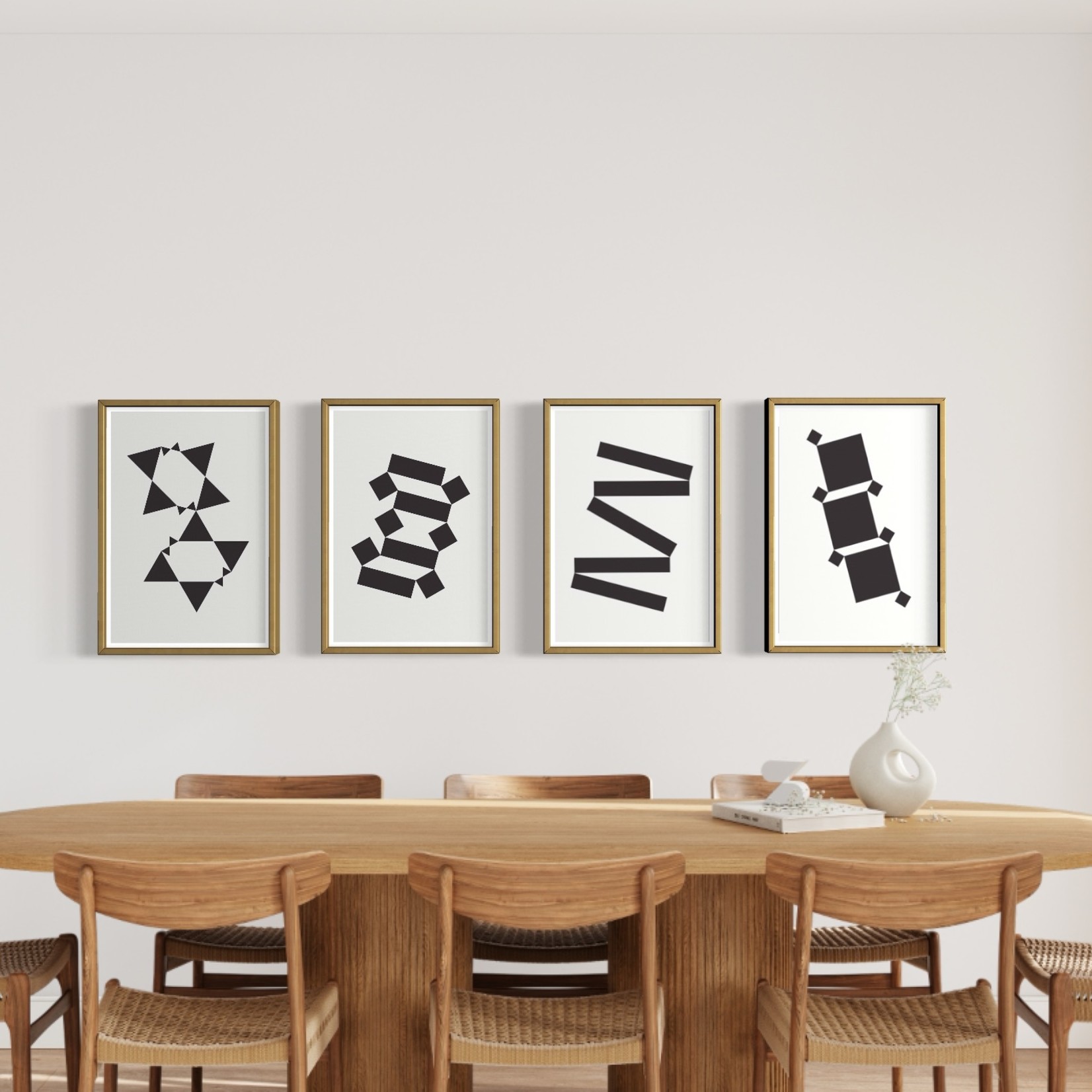 Framed Print on Rag Paper: White Tie Modern 4 by Alejandro Franseschini