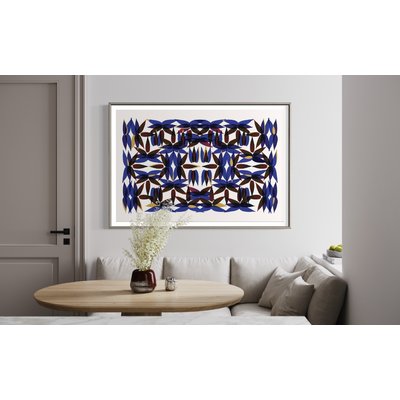 Framed Print on Rag Paper: Kaleidoscope View in Blue