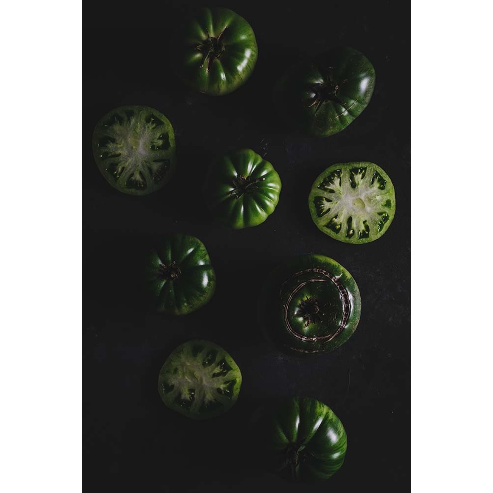 Framed Print on Rag Paper: Green Tomatoes by Jed Gordon-Moran Floated