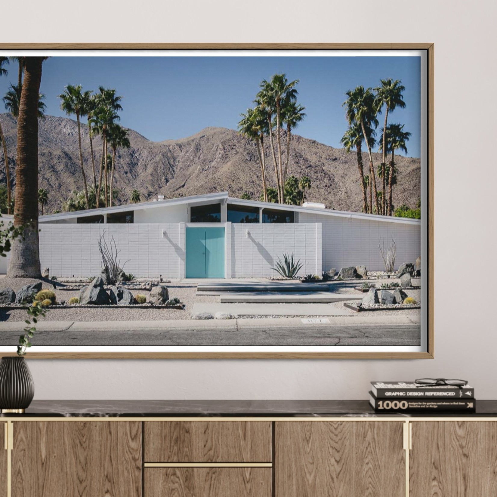 Framed Print on Rag Paper: Palm Springs House 2 by Jed Gordon-Moran