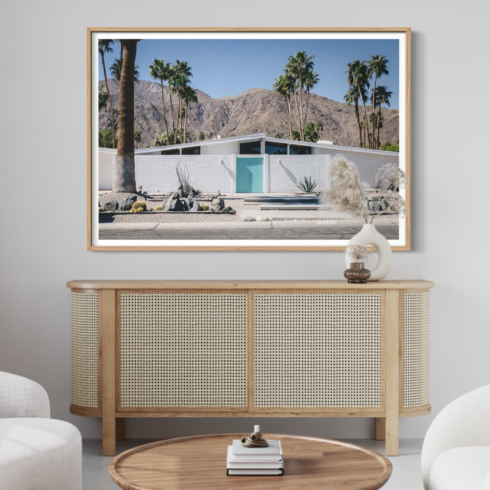 Framed Print on Rag Paper: Palm Springs House 2 by Jed Gordon-Moran