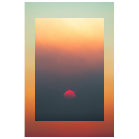Fine Art Print on Rag Paper Red Moon Sunset by Francesco Alessandrini