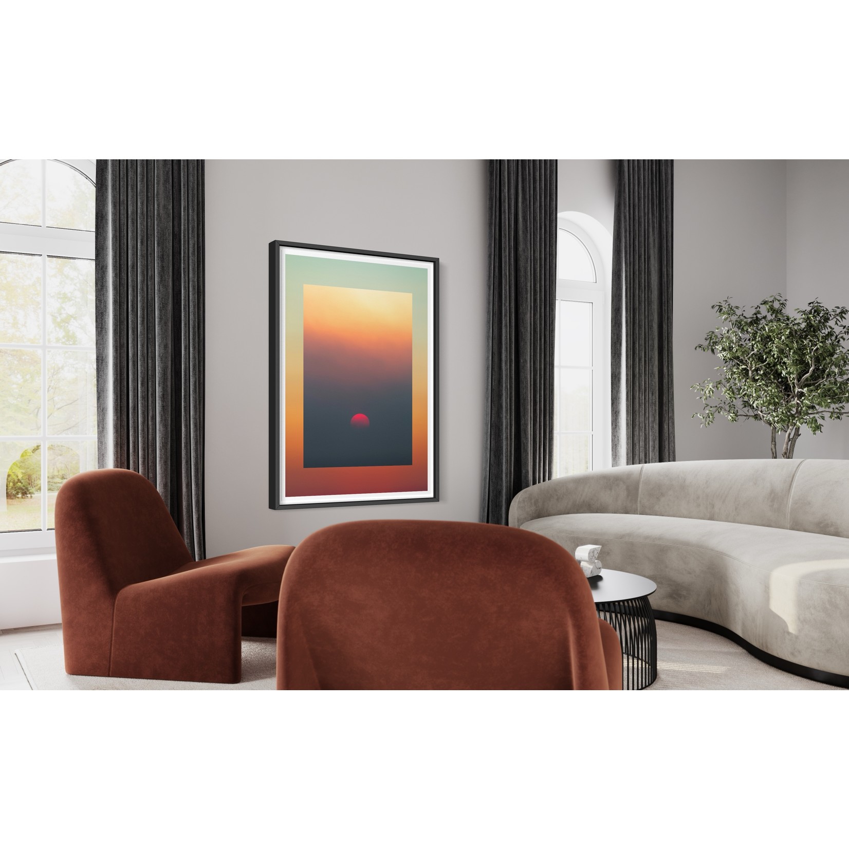 The Picturalist | Fine Art Print on Rag Paper Red Moon Sunset by Francesco Alessandrini