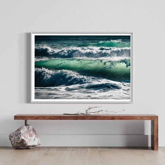 Fine Art Print on Rag Paper Green Wave Breaking by Leo Romets