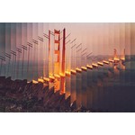 Framed Print on Rag Paper The Golden Gate Bridge at Dusk