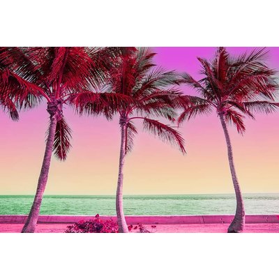 Framed Print on Rag Paper Colorful View of Palm Trees in Miami by Artur Debat via Getty Images Gallery