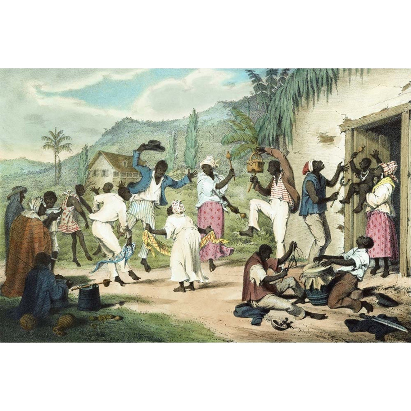 Framed Print on Rag Paper: African Trinidadians Dancing and Singing by Keith Lance via Getty Images Gallery