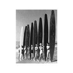 Framed Print on Rag Paper: Women with Surf Paddleboards